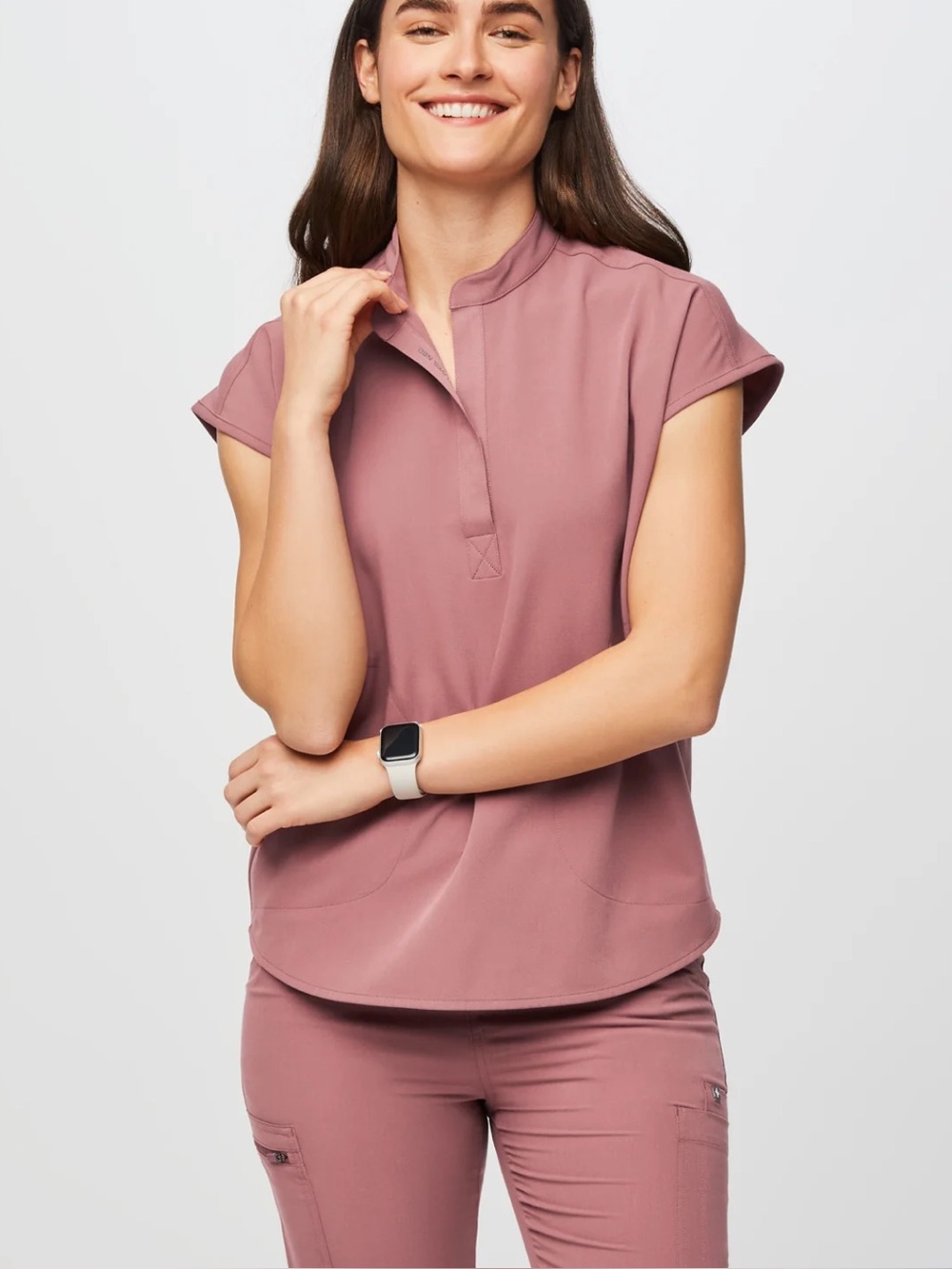 FIGS Rafaela Oversized Scrub Top Mauve Size Medium